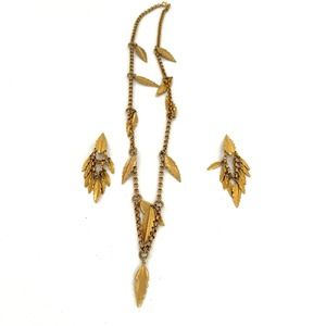 Carol Dauplaise gold tone women’s necklace and earrings set